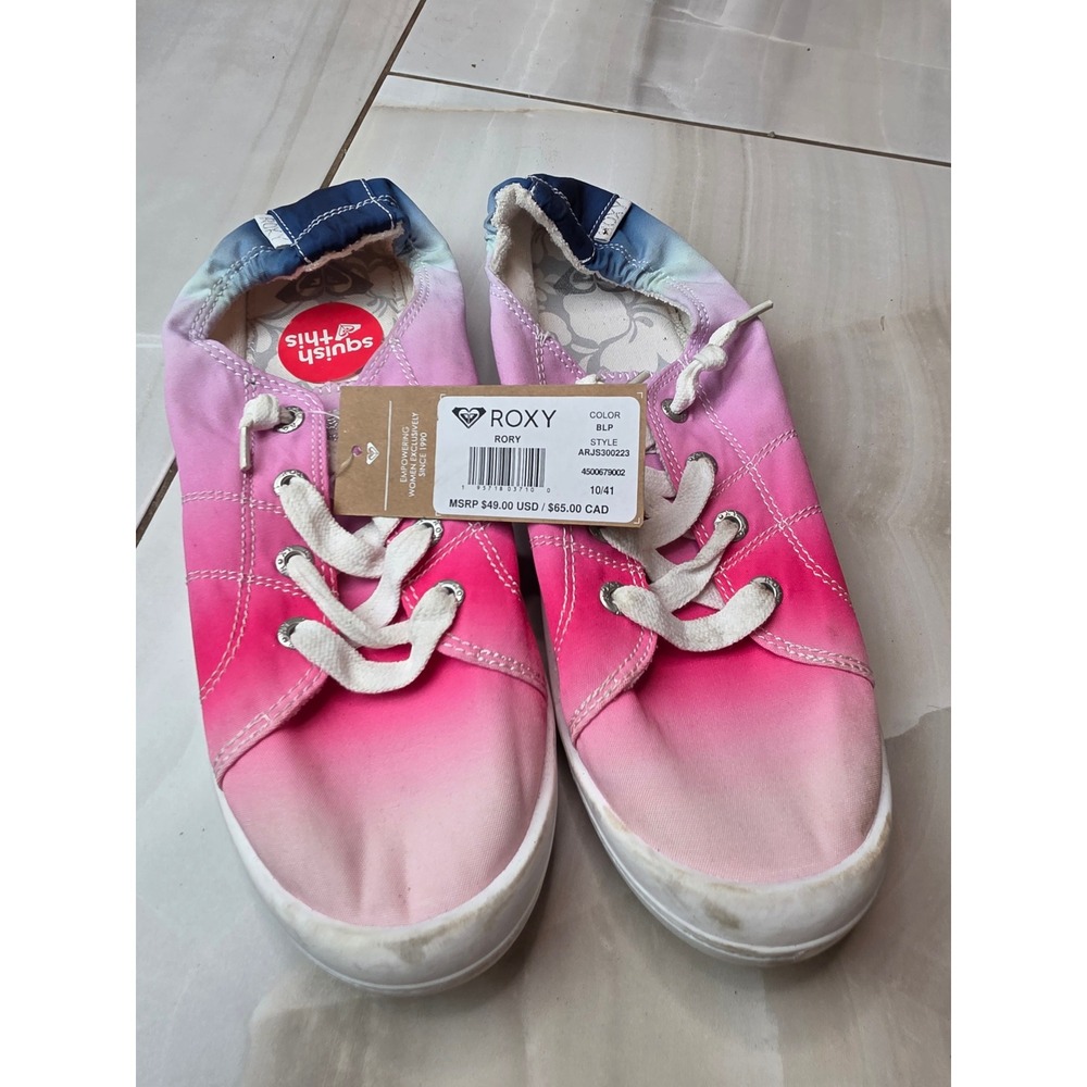 Roxy Rory Womens Pink Blue Ombre Sunset Slip On Sneakers ARJS300223 Size 10 K2